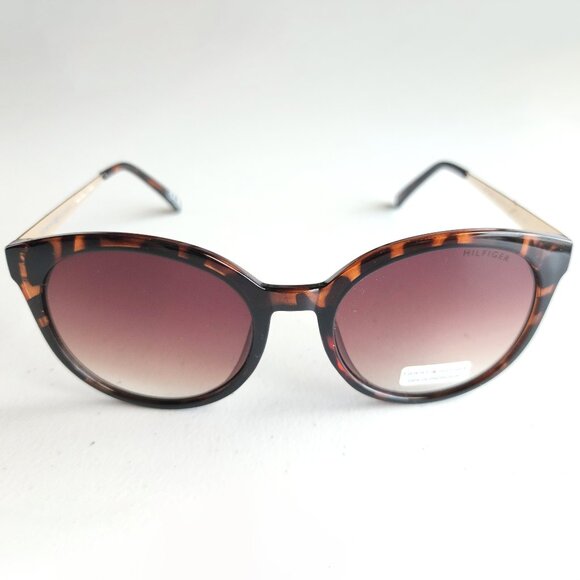 NWT Tommy Hilfiger Brown Sunglasses Tortoise Shell w/ Gold 100% UV Protection - Picture 1 of 8